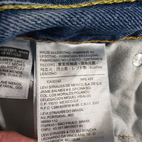 Levi's 505 Jeans Size 40 x 27 Regular Fit Straight Leg Medium Wash Denim Blue - Picture 9 of 11